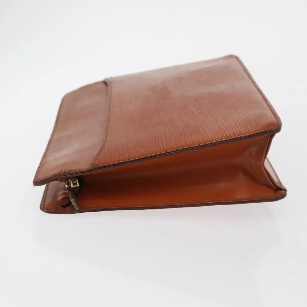Louis Vuitton Epi Pochette Homme Clutch Bag Brown Zipangu Gold